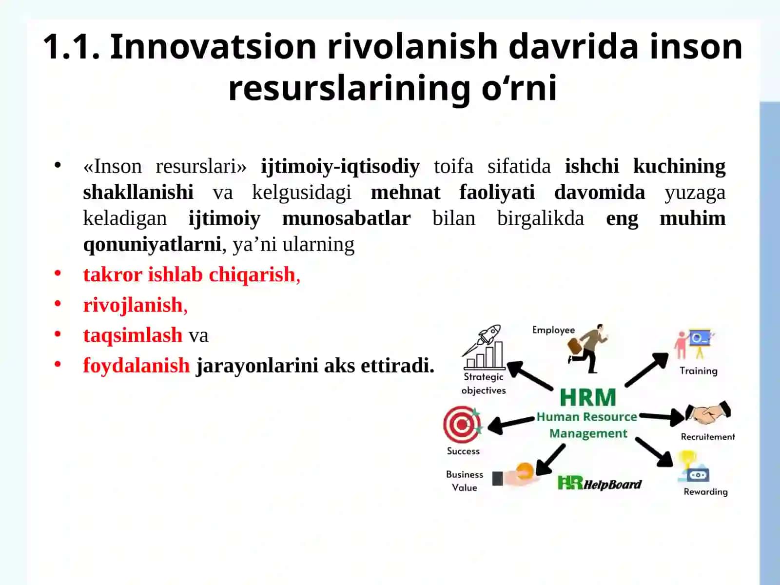 Inson resurslari ijtimoiy-iqtisodiy taraqqiyotining rivojlantirish asosi 4