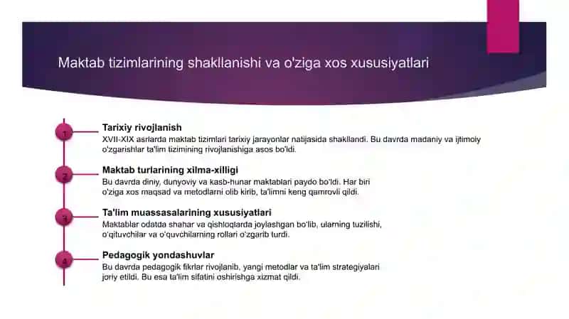 XVII-XIX asrning birinchi yarmida ta'lim 4