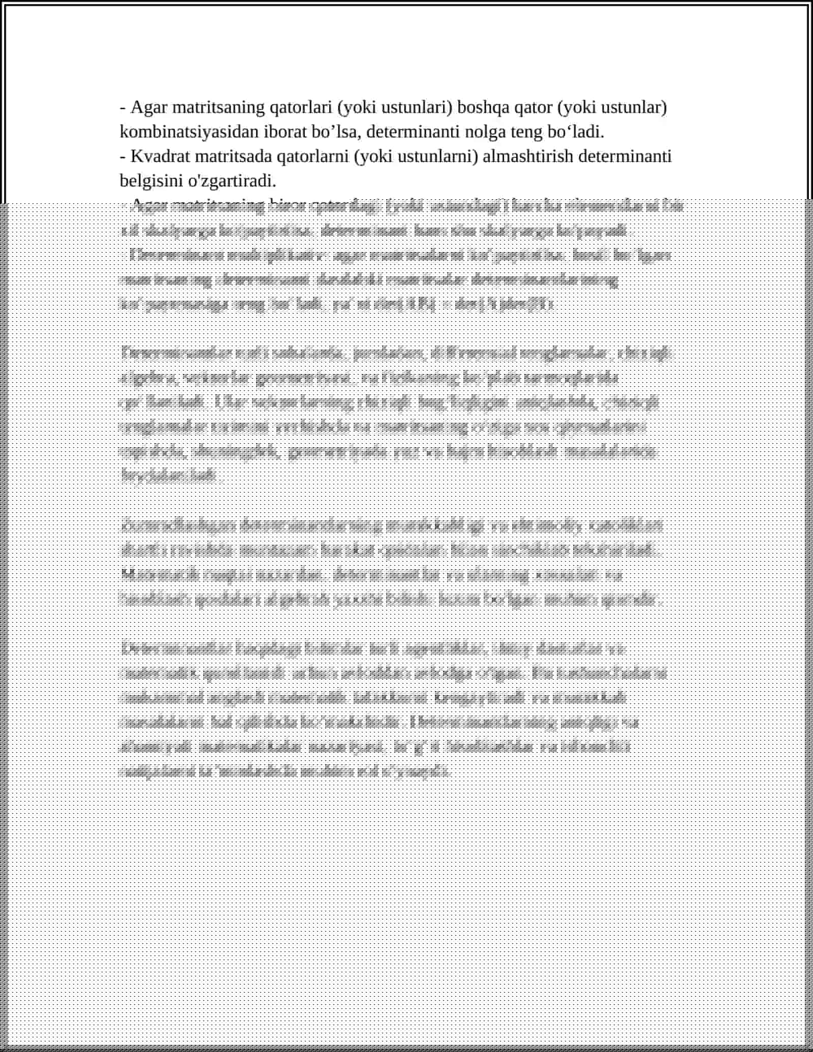 DETERMINANT VA UNING XOSSALARI 4