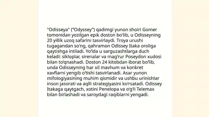 Gomerning Odisseya dostoni 4