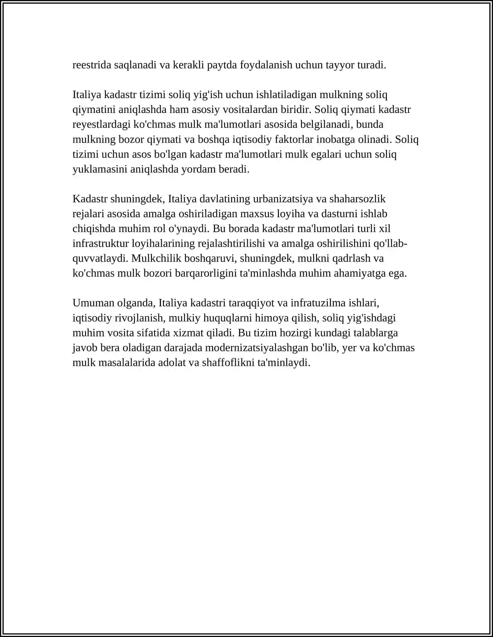 ITALYA KADASTR HAQIDA MA'LUMOT 4
