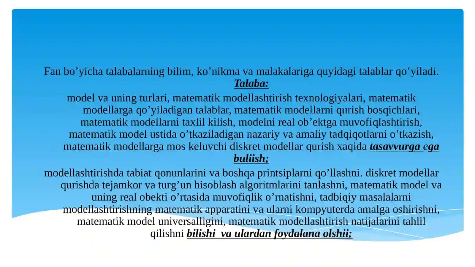 FAN: Texnik tizimlarda axborot texnologiyalari 4