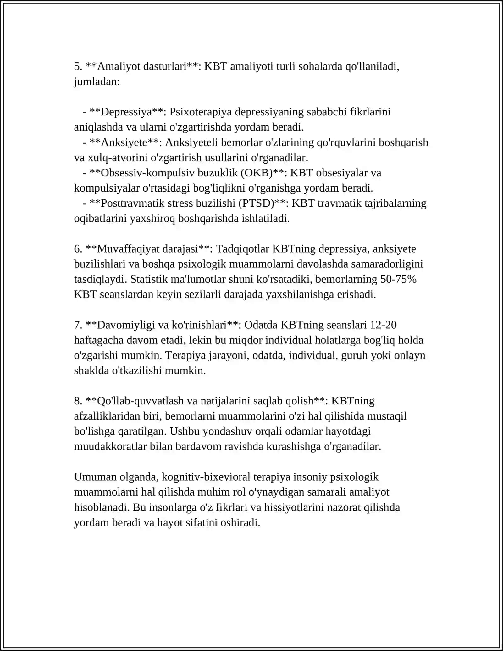 Kognitiv-bixevioral terapiya asoslari 4