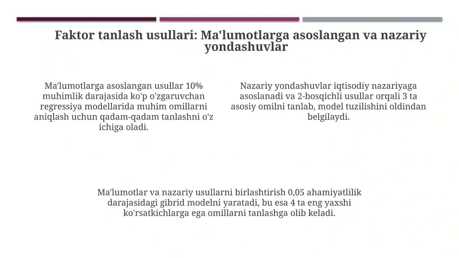 Ko'p o'zgaruvchili ekonometrik tahlil 4
