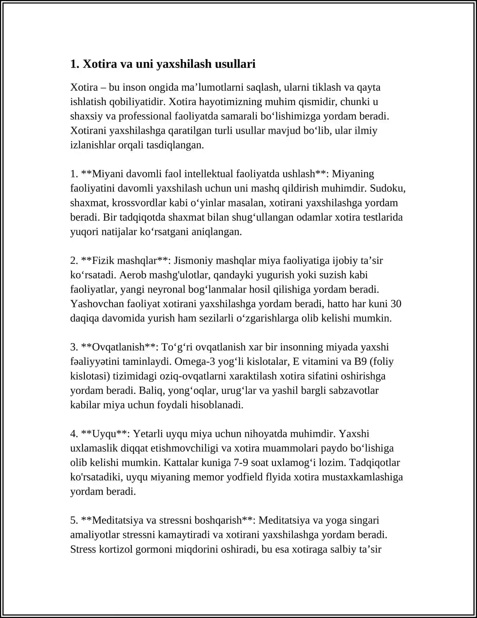 Xotirani Rivojlantirishga Doir Trening Dastur Tuzish 4