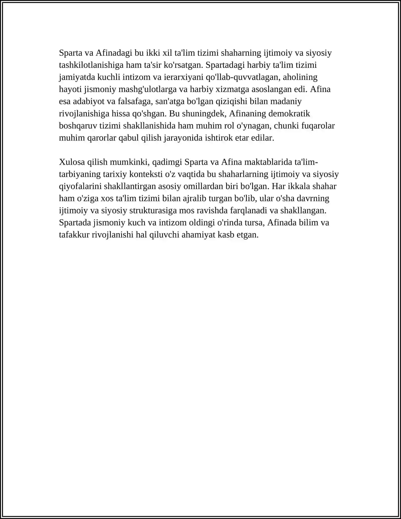 QADIMGI SPARTA VA AFINA MAKTABLARIDA TA'LIM-TARBIYA 4