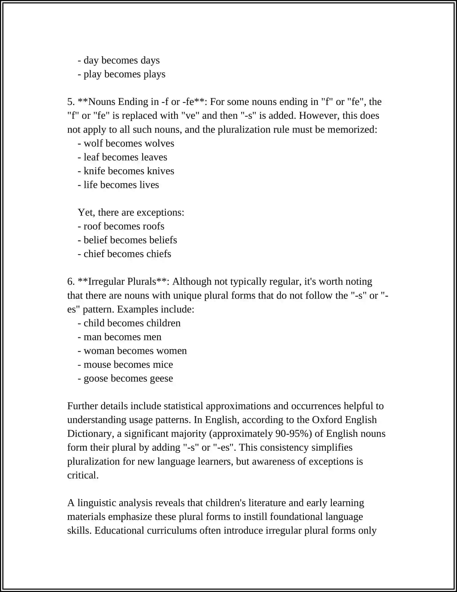 NOUNS. SINGULAR AND PLURAL FORMS 4