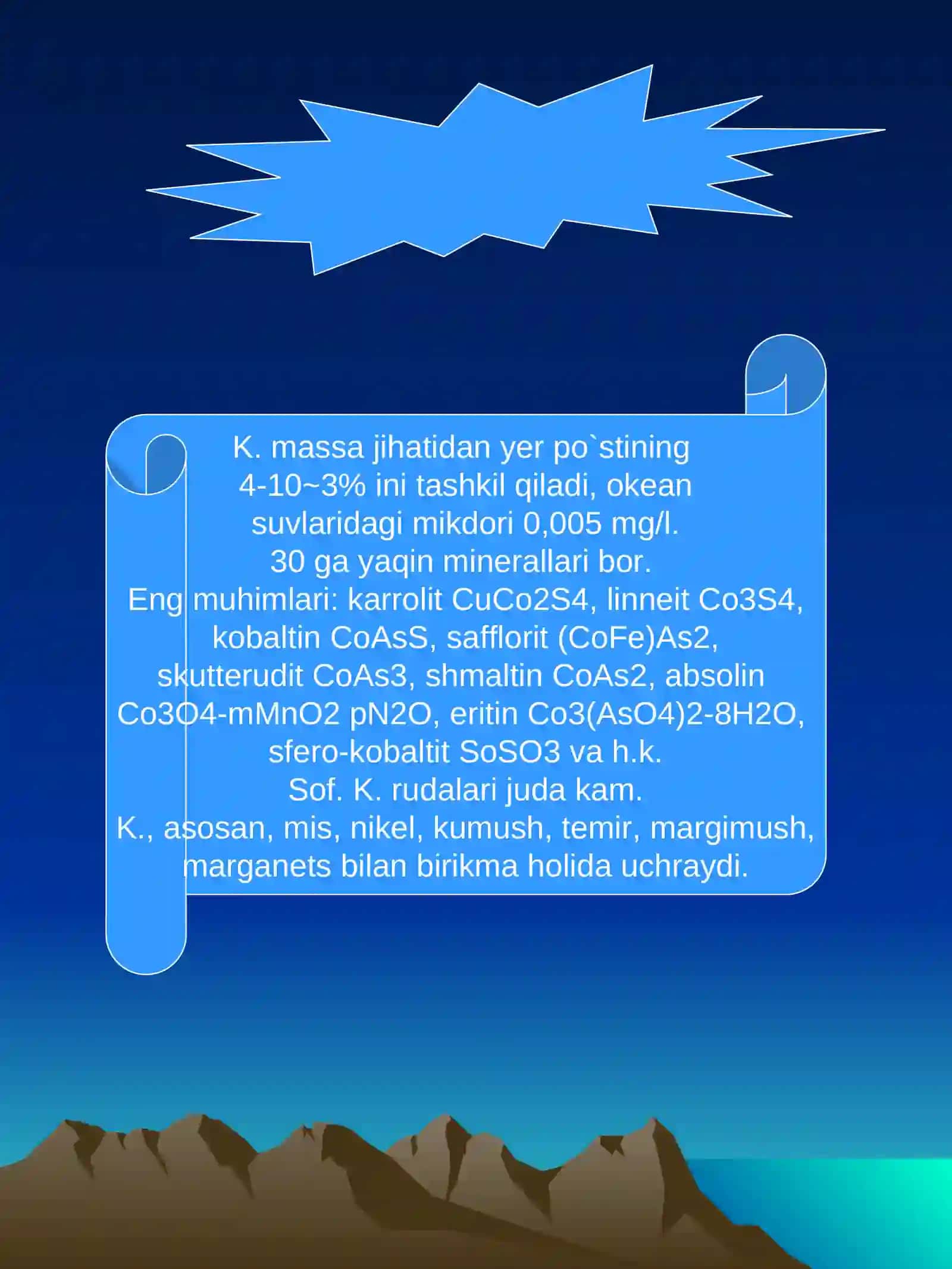 Kobalt kimyoviy brikmalari 4