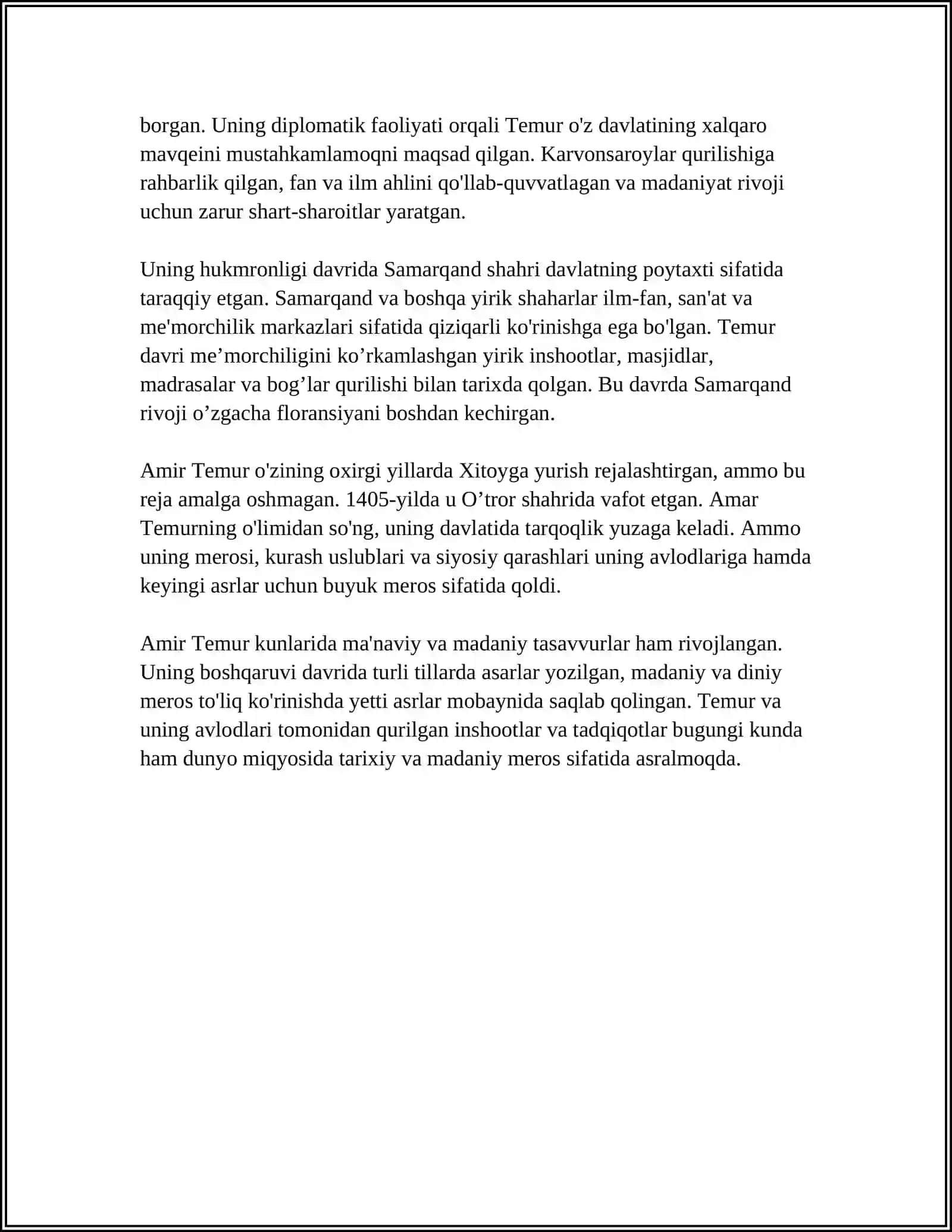 AMIR TEMUR BUYUK DAVLAT ARBOBI 4