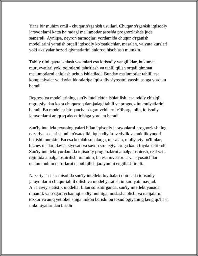 Sun'iy intellekt va iqtisodiy jarayonlarni prognozlash: nazariy asoslar 4