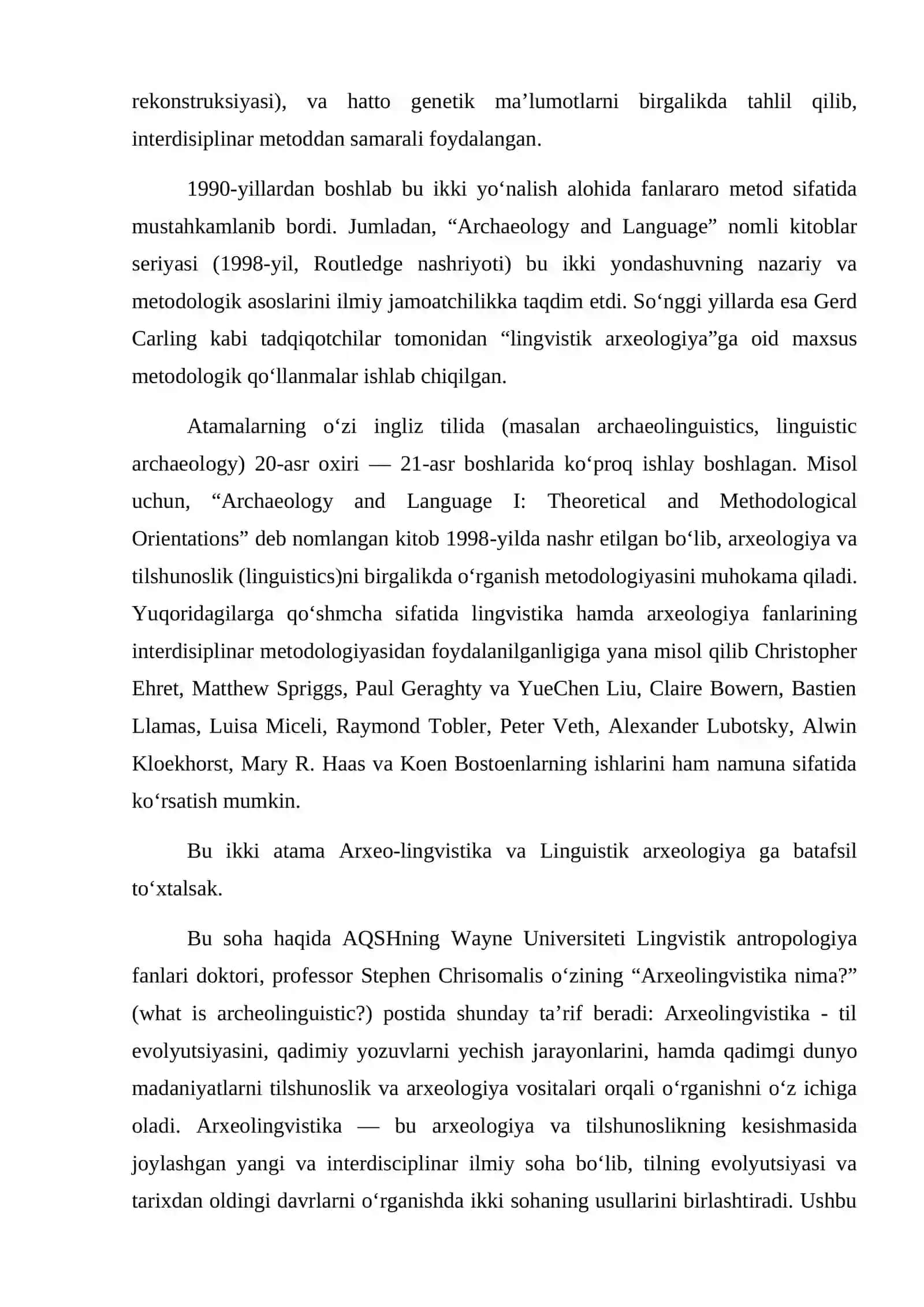 Arxeolingvistika va Lingvistik arxeologiya ilmiy tushunchalari va o‘rganilish tarixi 4