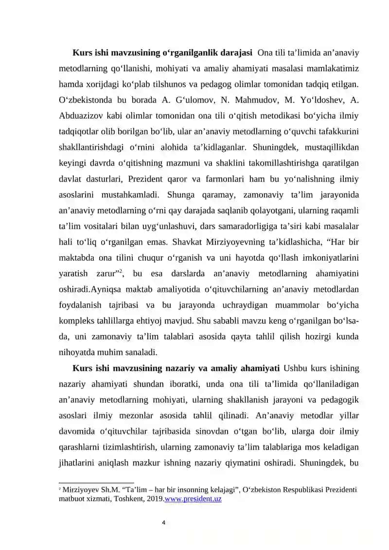 Ona tili ta'limida an'anaviy metodlarning o'rni 4