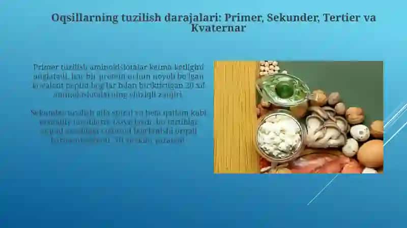 Oqsillar tuzilishi va ularning ishlatilishi 4