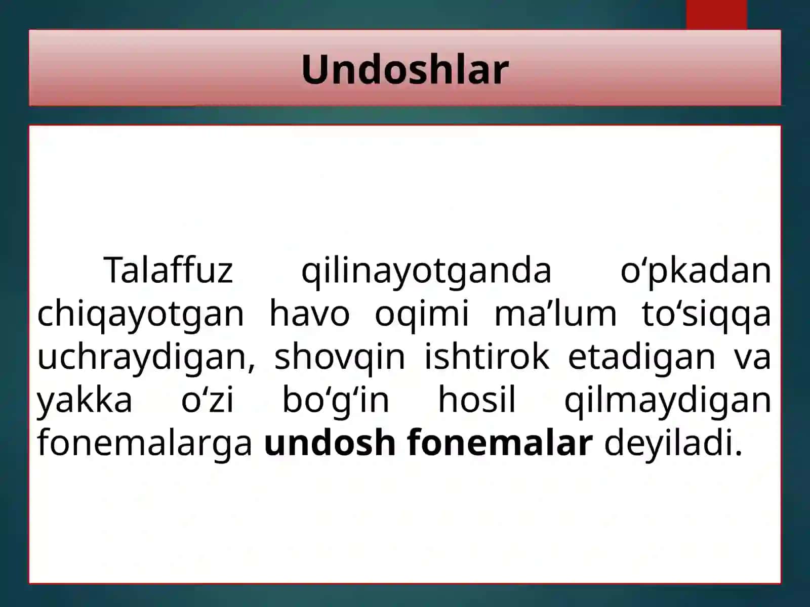 5-sinf. Undosh tovushlar 4
