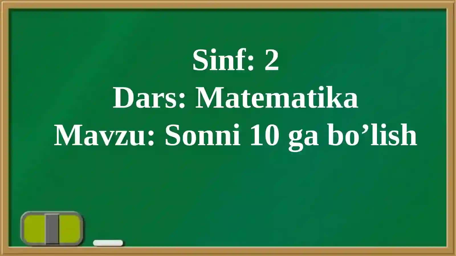 Sonni 10 gabo’lish 4