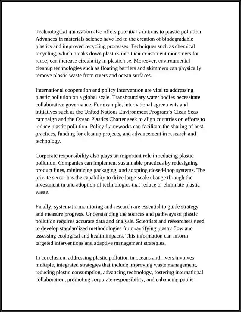 Reducing Plastic Pollution in Oceans and Rivers 4