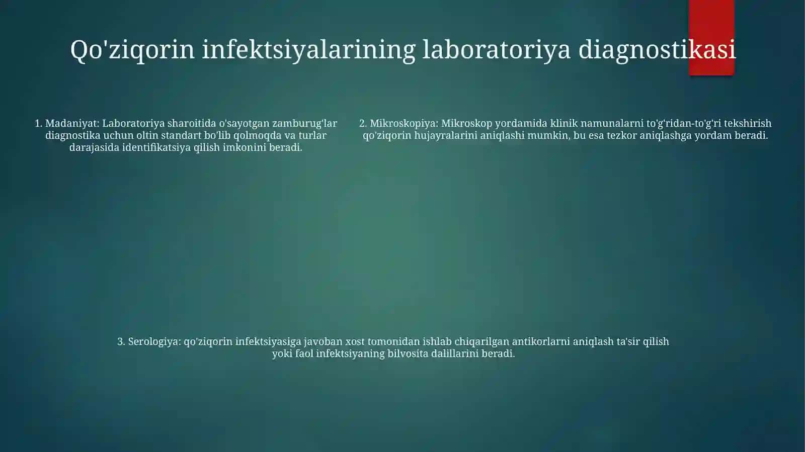 ZamburugʻLi Kasalliklarning QoʻZgʻAtuvchilari,Patogenezi, Labaratoriya Tashhisi 4