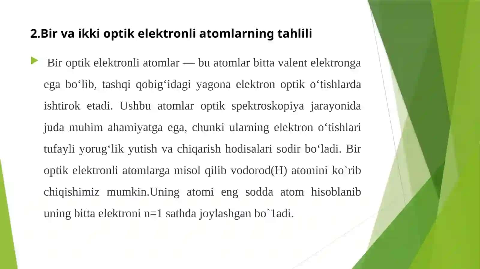 Bir vaikki optik elektronli atomlar 4