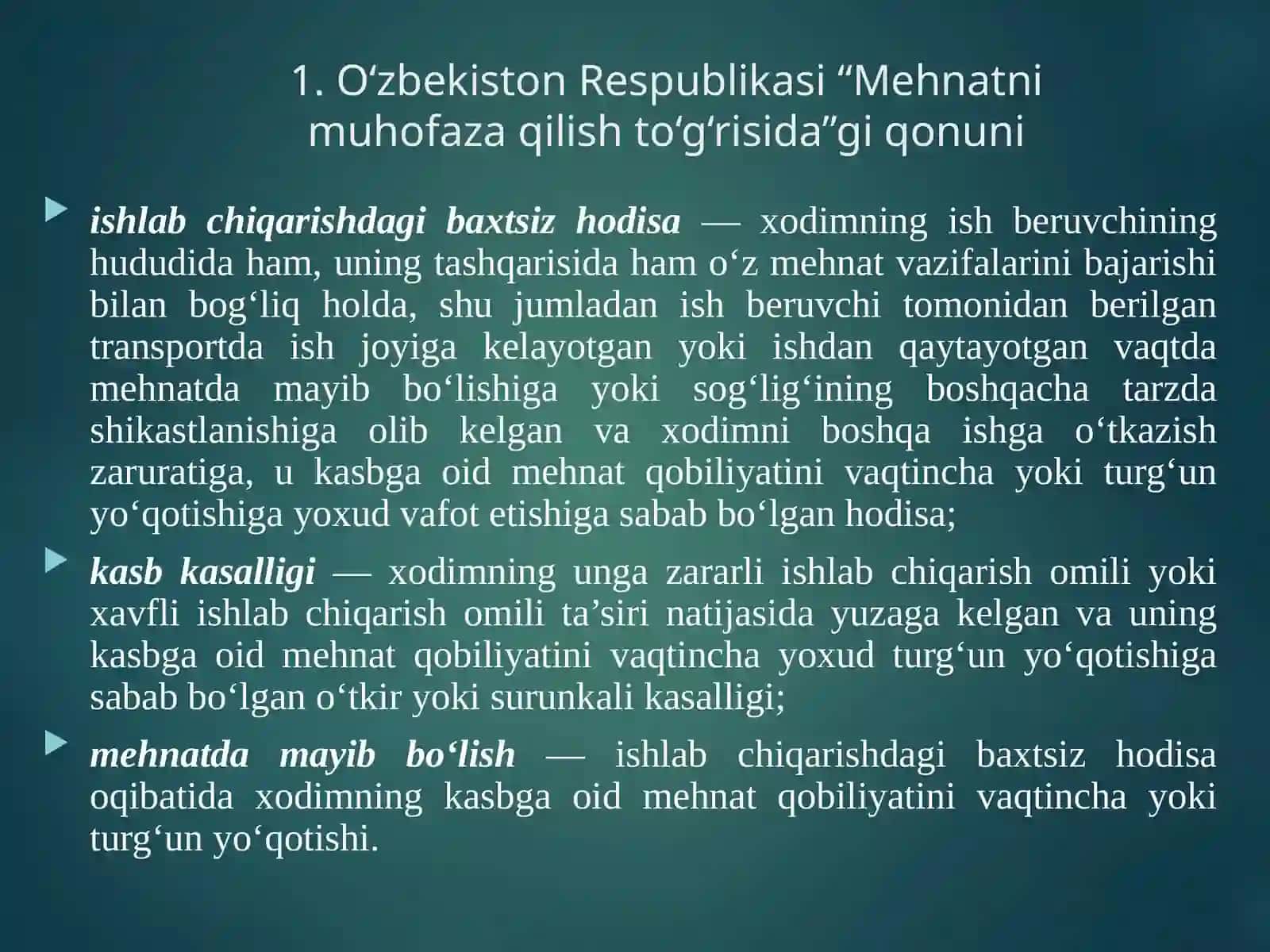Izhlab chiqarishda sodir bo'ladigan baxtsiz hodisalar va kasb kasalliklari 4