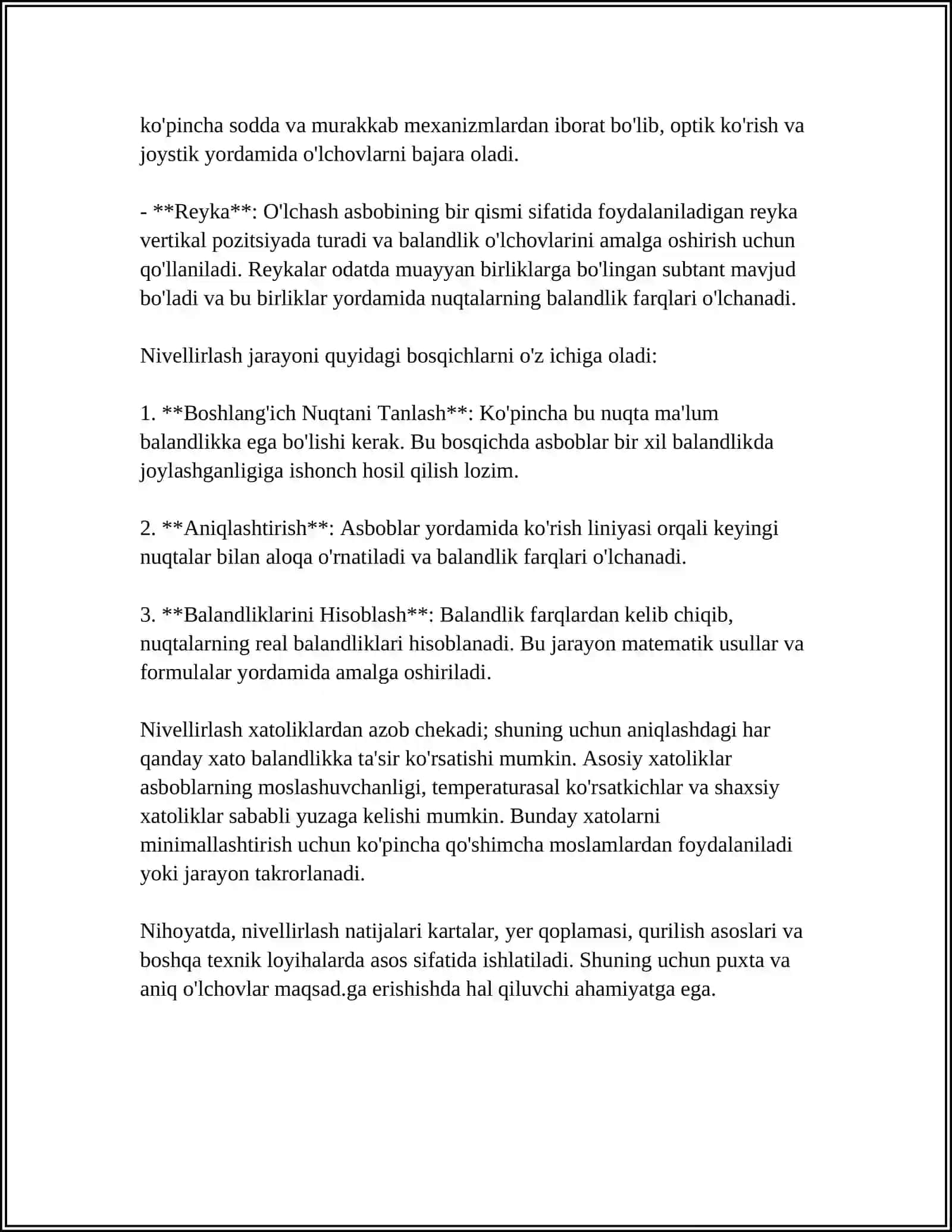 TOSHKENT SHAHAR GEOLOGIYA FANLAR UNIVERSITETI FAKULTET FTT 4