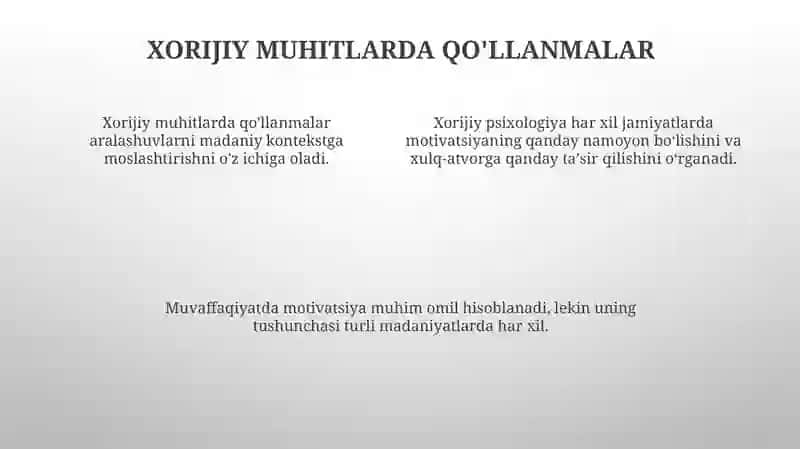 Xorij psixologiyasida motiv va motivatsiya muommosi 4