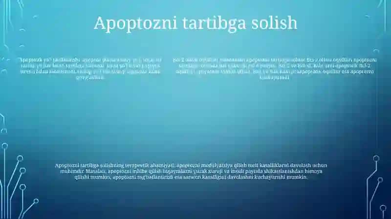 Hujayra Apoptozi Va Uning Biologik Ahamiyati Jarayonlarining Boshqaruvi 4