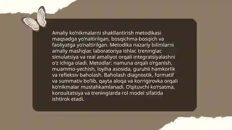 Nazariy bilim va amaliy koʻnikmalar hosil qilish 4