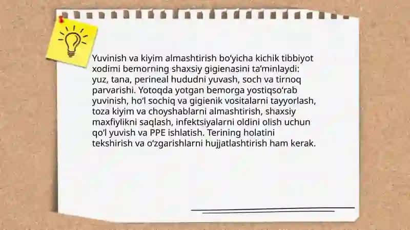 Kichik tibbiyot xodimining asosiy vazifalari 4