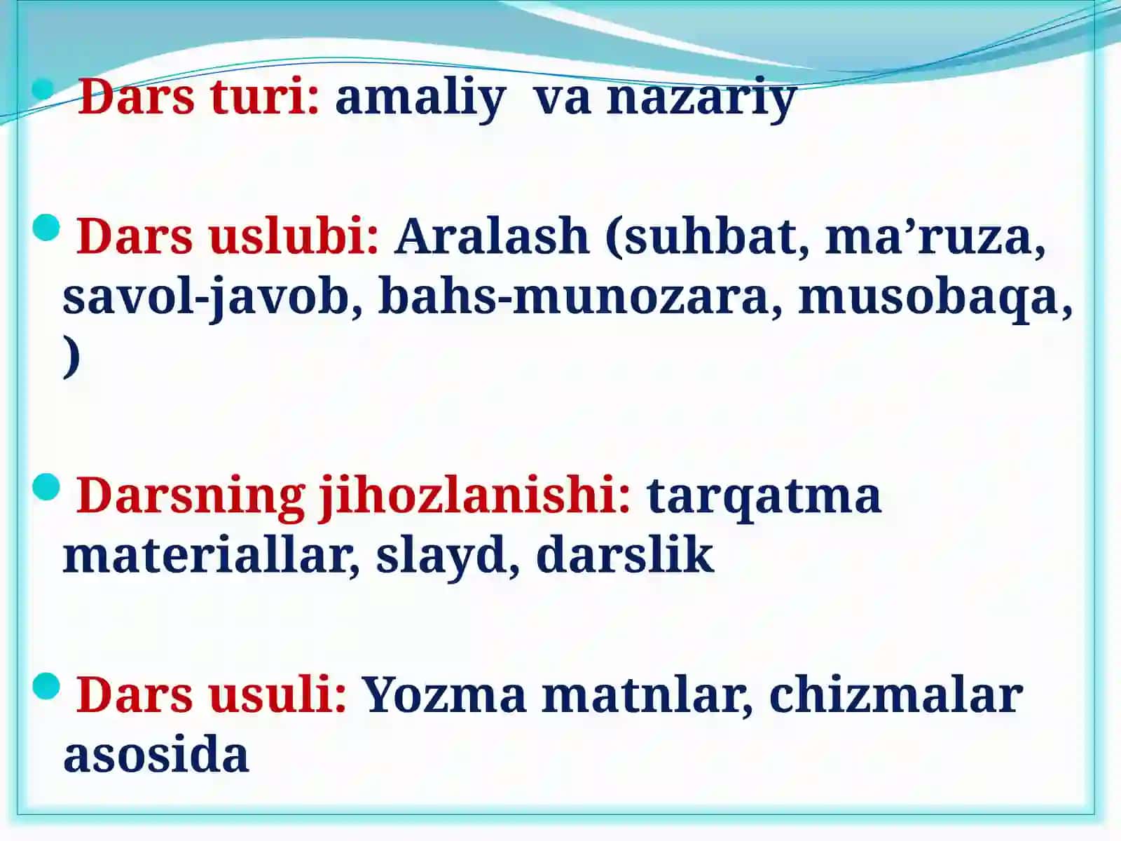 6-sinf ona tili fanidan ochiq dars ishlanmasi 4
