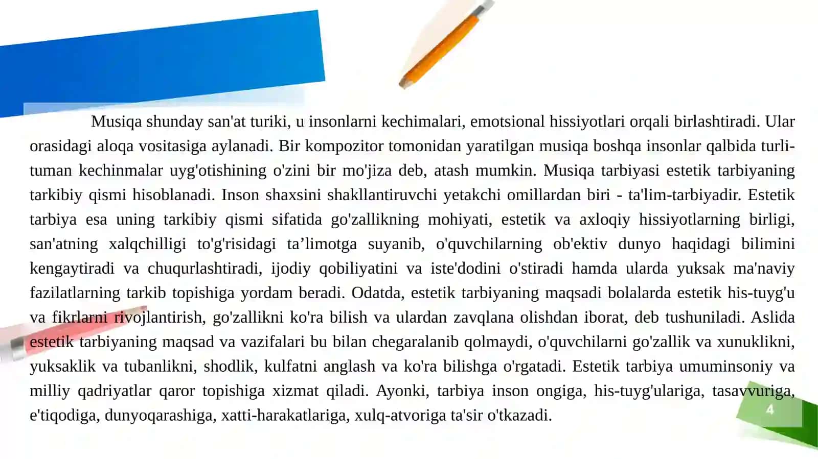 Maktabgacha ta’lim muassasalarida musiqa mashg‘‘ulotlarning maqsad vavazifalari 4