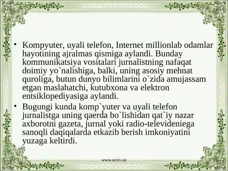 O'zbekistonda ommaviy axborot vositalari 4