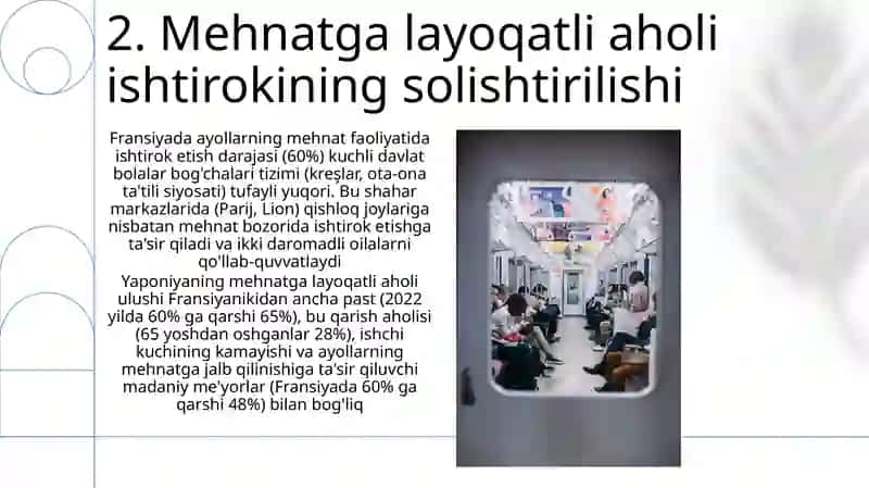 Rivojlangan mamlakatlarda aholi va mehnat bozori tahlili (Yaponiya va Fransiya misolida) 4