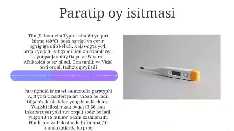 Tifo, Paratifo va Qorin tifi kasalliklari 4