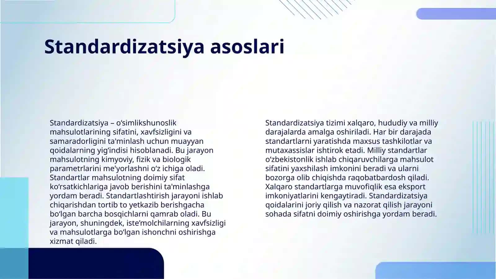 O‘SIMLIKSHUNOSLIK MAHSULOTLARINI STANDARTLASHTIRISH 4