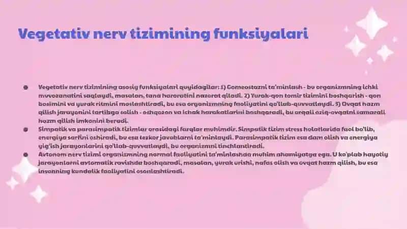 Vegetativ nerv sistemasi faoliyati 4