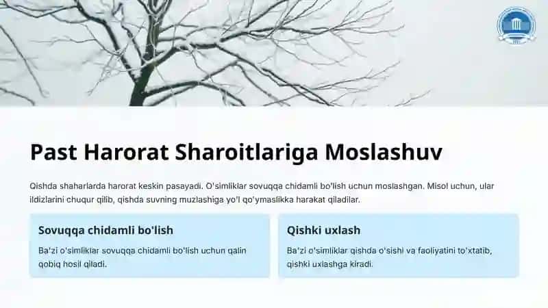 Shahar Sharoitida O'simliklarning Moslashuv Xususiyatlari 4
