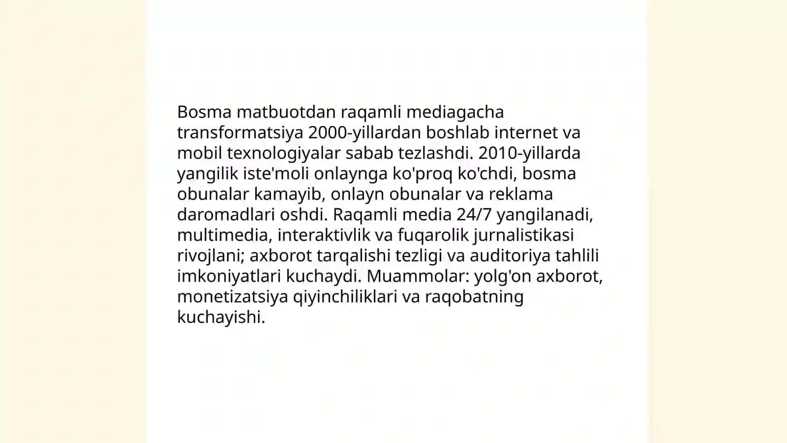 Ommaviy axborot vositalari taraqqiyoti 4