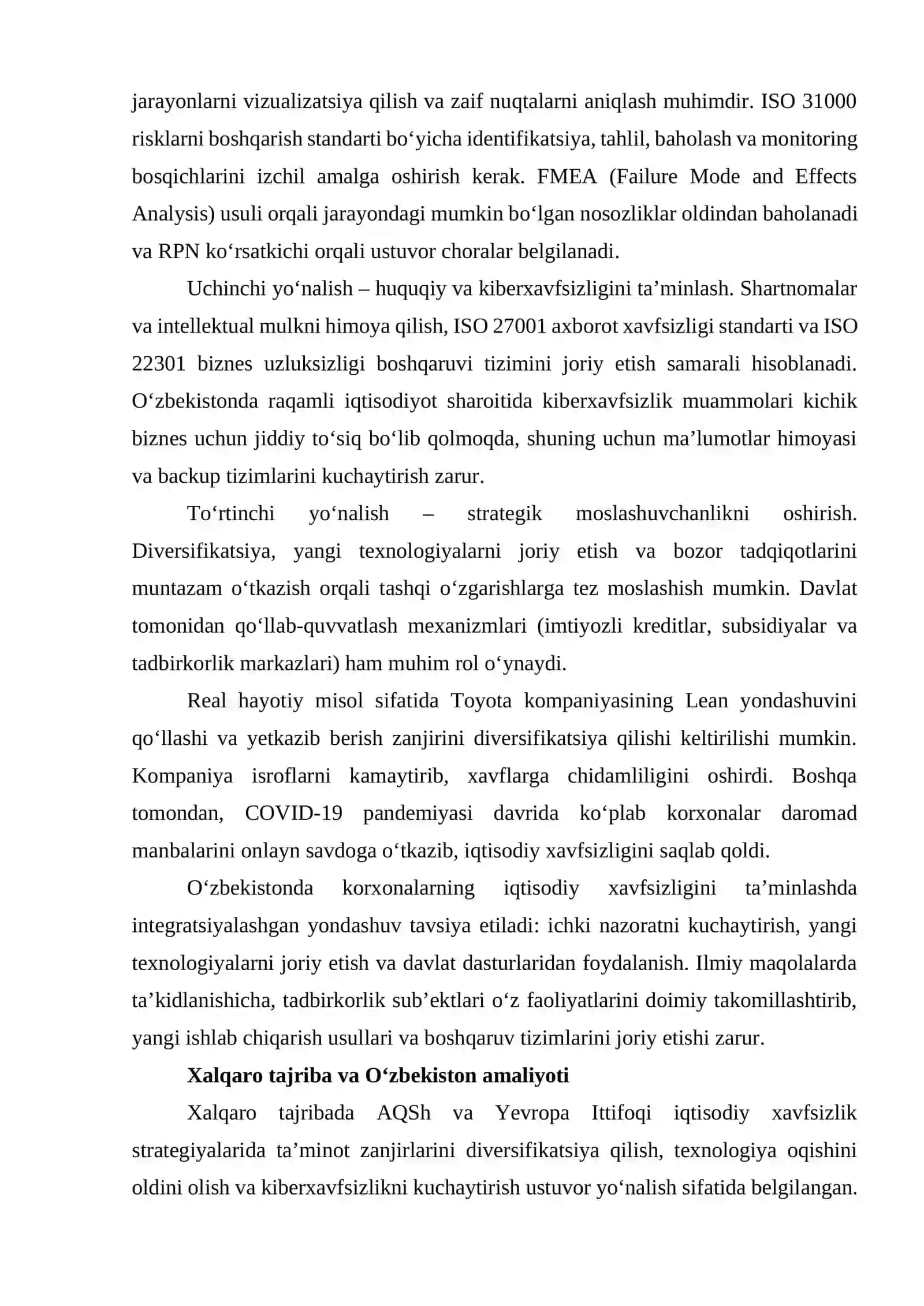 Biznesning iqtisodiy xavfsizligini ta’minlash yo‘llari 4
