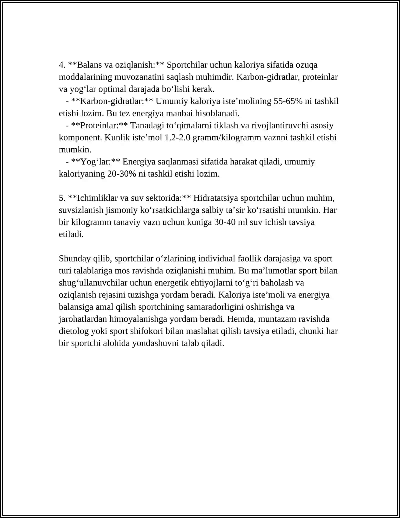 SPORT BILAN SHUG'ULLANUVCHILARNING OVQATLANISH VA FIZALOGIYASI 4
