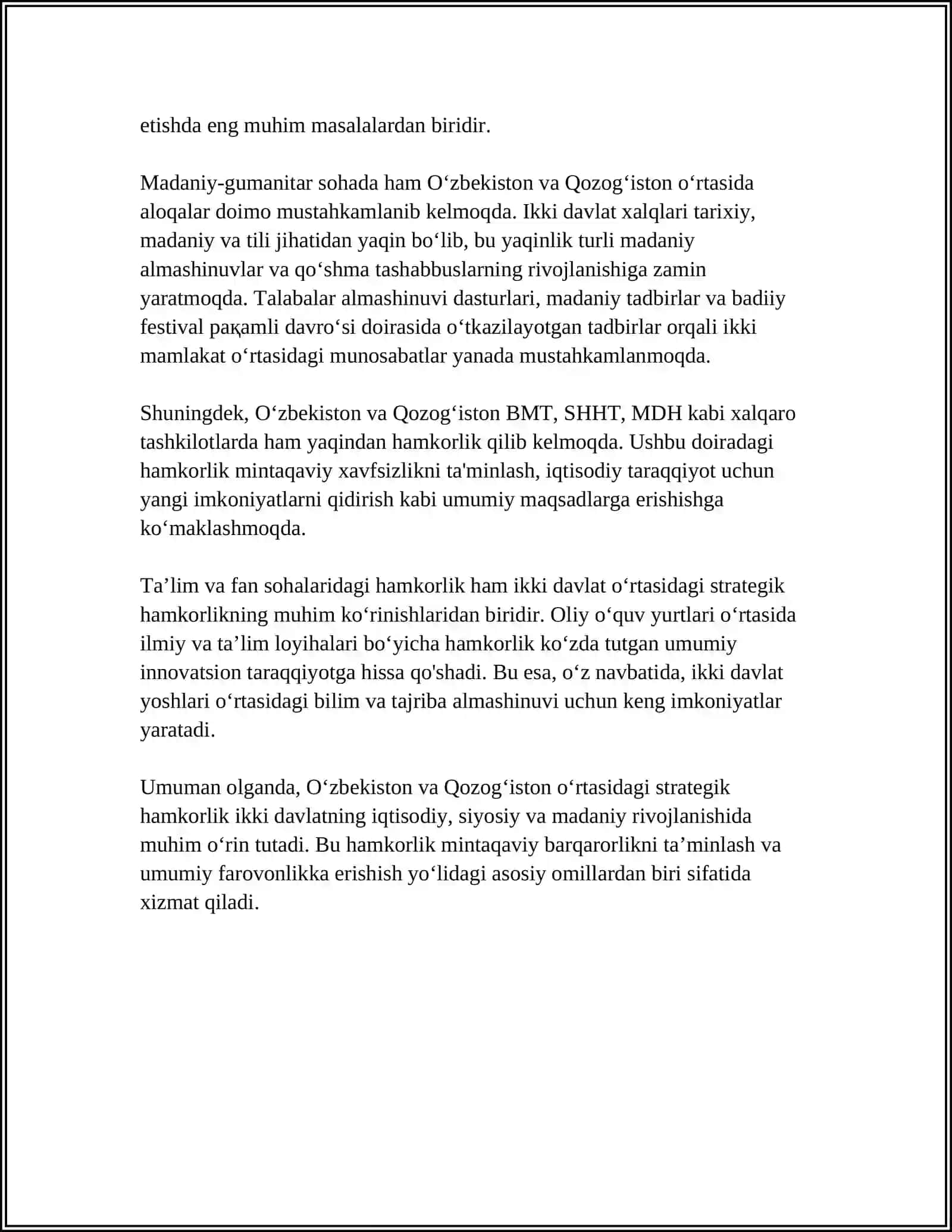 ÕZBEKISTON RESPUBLIKASI MARKAZIY OSIYO DAVLATLAR BILAN HAM DÕSTLIGI 4