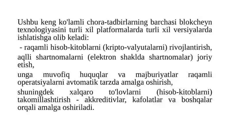 Bloycheyn texnologiyasi va undan foydalanish yo‘llari 4