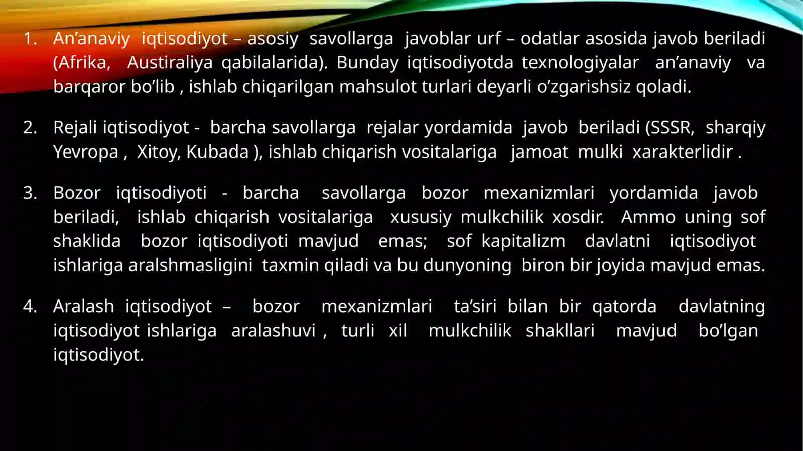 Iqtisodiytizim va uning turlari 4