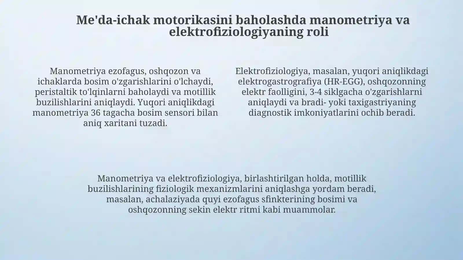 Me'da-ichak motorikasini o'rganish 4