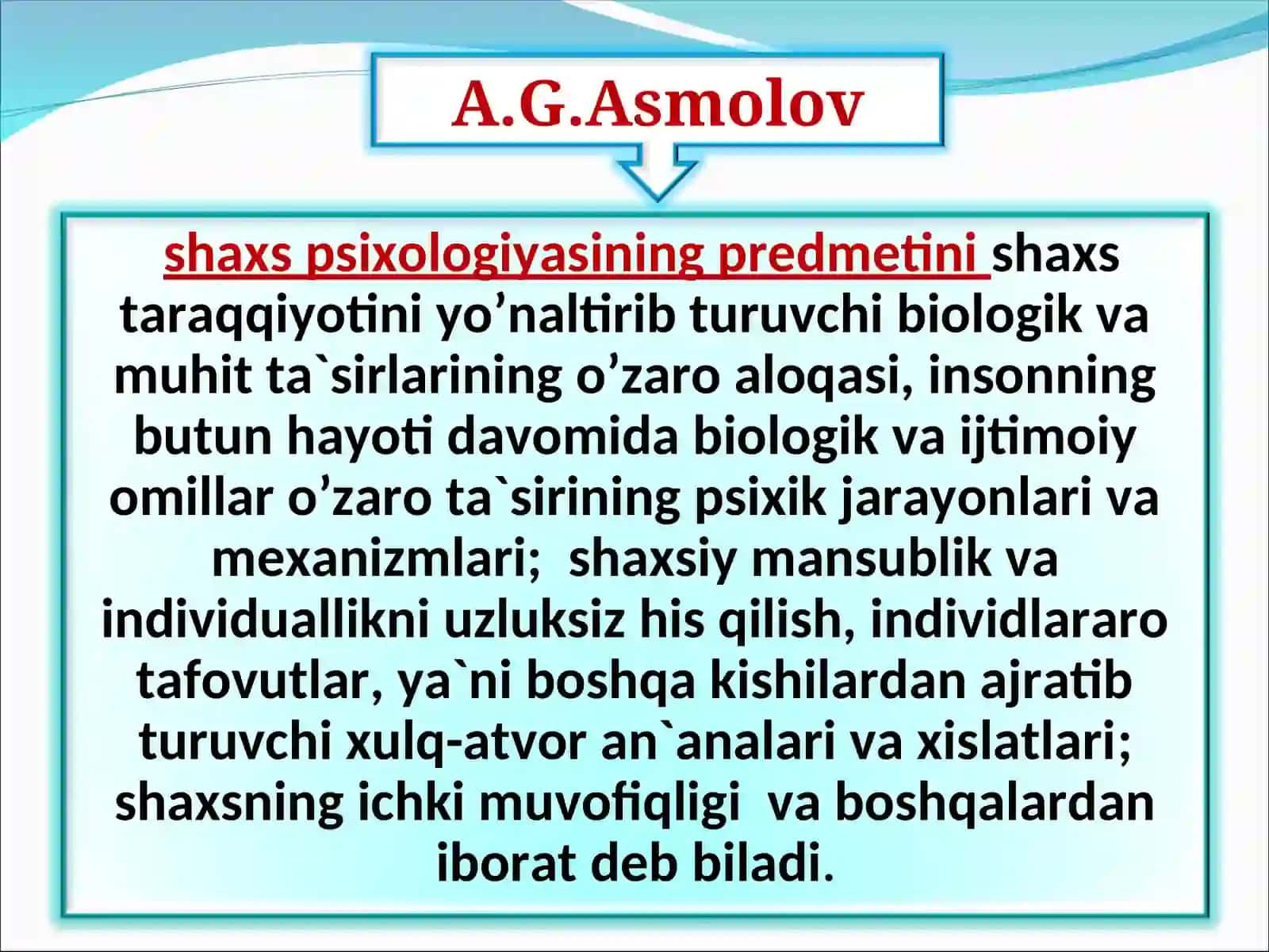 SHAXS PSIXOLOGIYASI FANIGA KIRISH 4