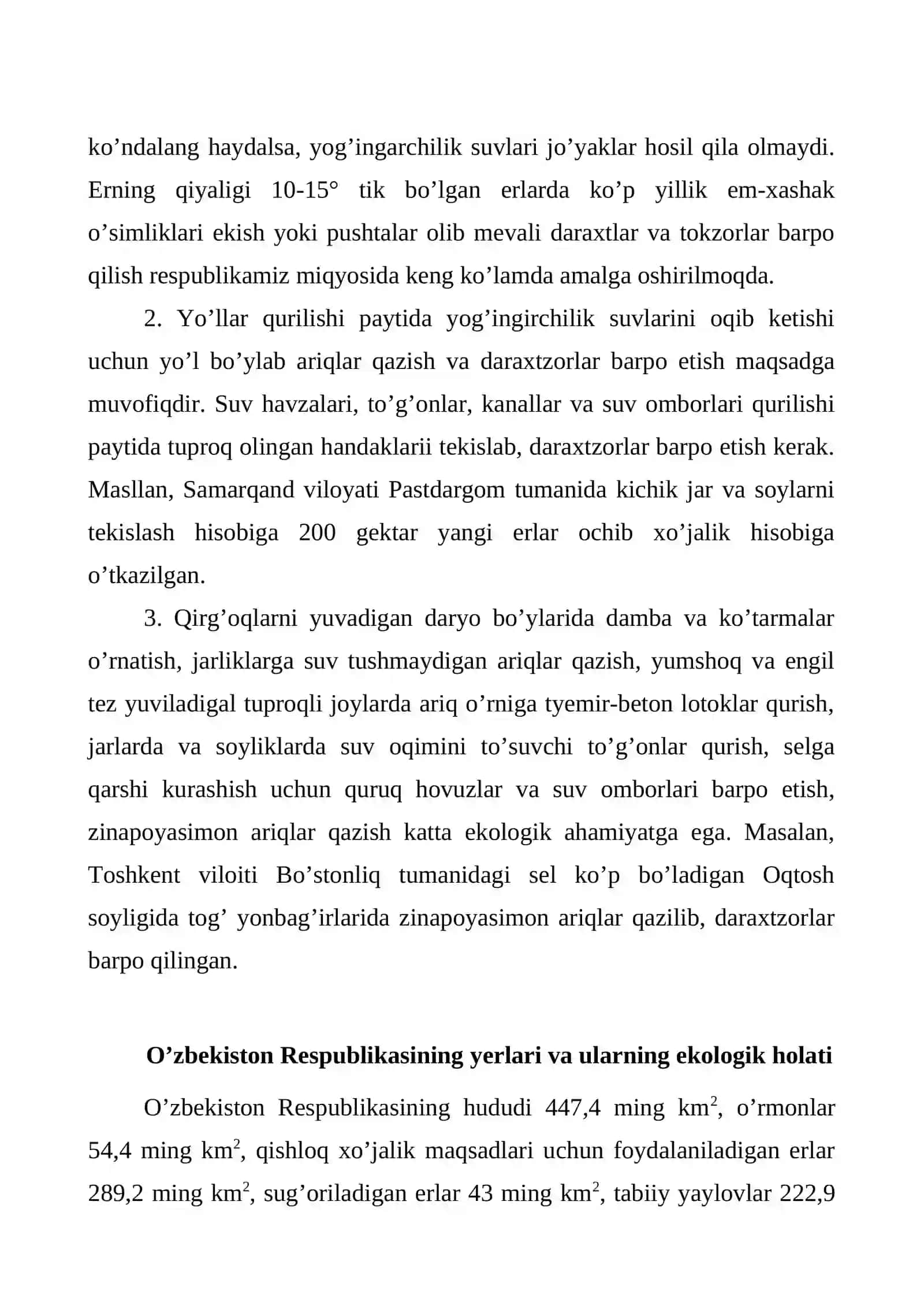 YER RESURSLARINI EROZIYA VA DEFLYASIYADAN MUHOFAZA QILISH CHORA-TADBIRLARI 4