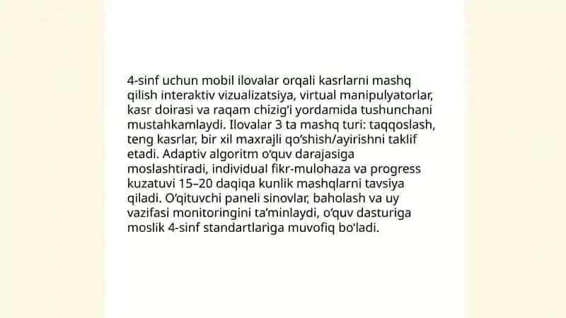 Kasrlarni oʻrgatish innovatsion texnologiyalardan foydalanish 4
