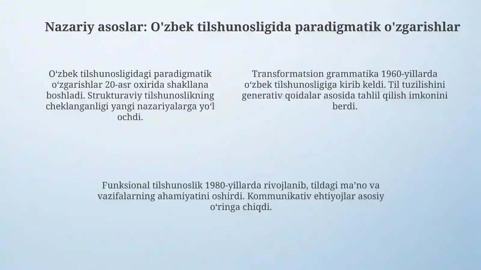 Oʻzbek tilshunosligida yangi lingvistik paradigmalari 4