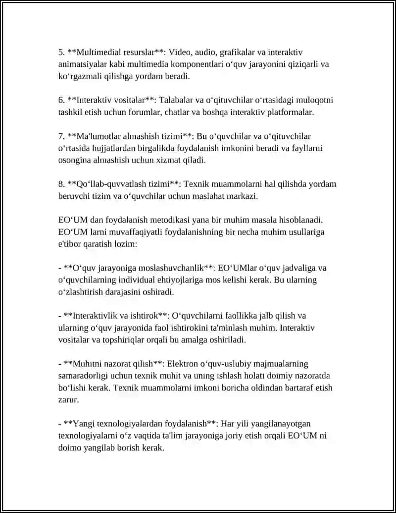 ELECTRON ÓQUV USLUBIY MAJMUALARI VA ULARDAN FOYDALANISH METODIKASI 4