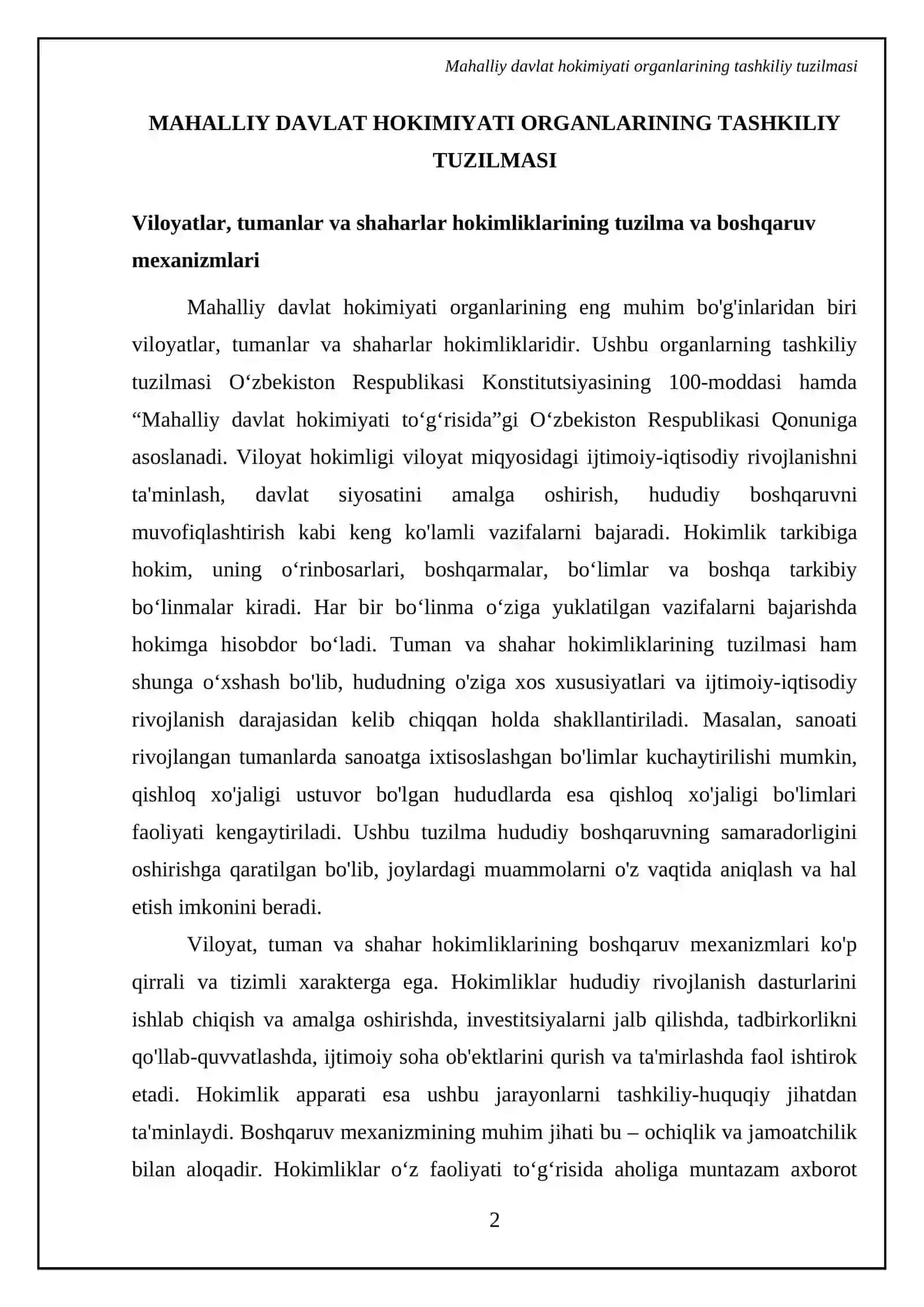 Mahalliy davlat hokimiyati organlarining tashkiliy tuzilmasi 4