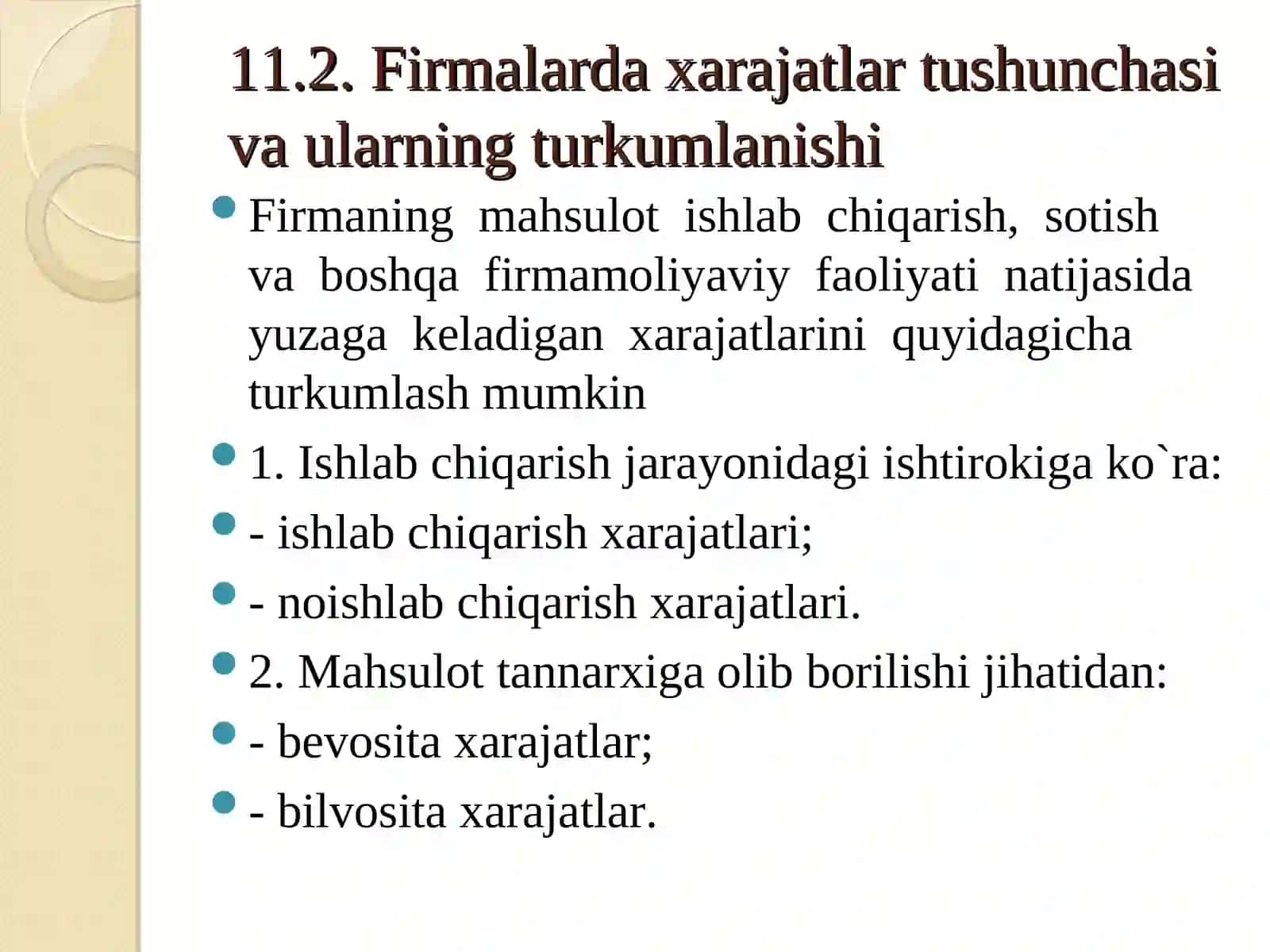 Ishlab chiqarish xarajatlari 4